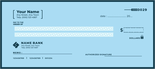 Vector graphic of check with an elegant, simple design, ready to print and editable. Perfect to use for personal use, business and corporate needs