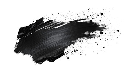 Clay or charcoal face mask stroke isolated on white