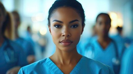 Fototapeta premium Nurses Assisting Patients in Hospital During Busy Shift