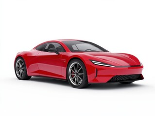 sleek red sports car with modern design and aerodynamic features