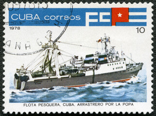 CUBA - 1978: shows Inshore stern, Tuna Industry, 1978