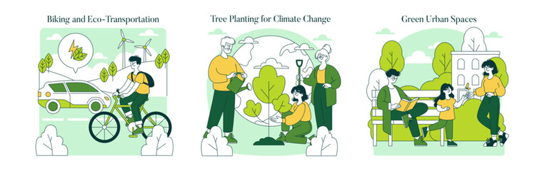 Green Lifestyle. Flat Vector Illustration