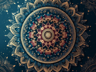 Obraz premium Mandala inspired by Inca culture with geometric patterns representing heritage and artistry 