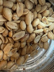 Salted peanuts in a container