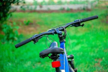 Sport bike. A vehicle on two wheels. two wheels. Pedals on the steering wheel For sports and tourism. Advertising concept.beautiful sitting.