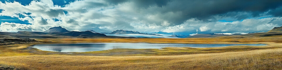 Obraz premium Icelandic Landscape Wonders: Geysers erupt, glaciers shimmer, and waterfalls cascade across
