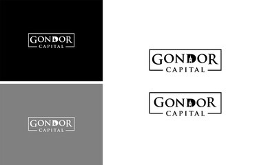 Gondor kingdom logo historic capital  heritage vector template in middle earth minas tirith concept