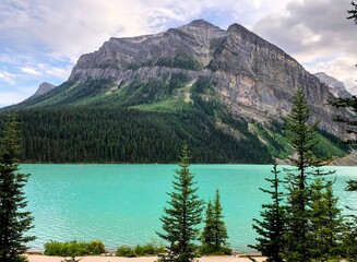 Blue lake in the mountains