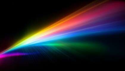 abstract colorful rainbow light leak prism flare photography overlay on black background