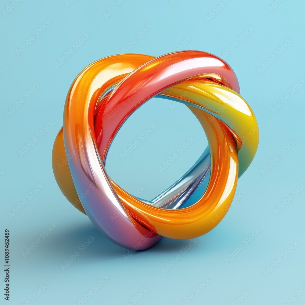 Poster Mesmerizing Swirls of Color - Abstract 3D Rendering