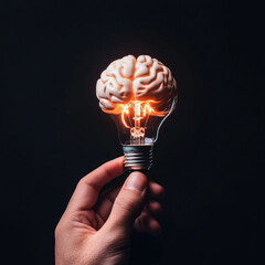 Brain Lightbulb Concept for Creativity and Innovation