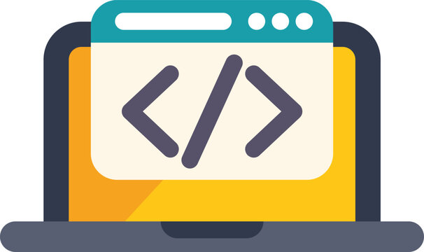 Laptop is displaying html code on its screen, representing programming and web development