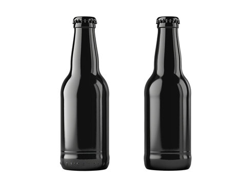 Dark amber beer bottle Bomber with liquid. 22oz 660 ml (651 ml) volume BN022. Isolated high resolution 3D render.