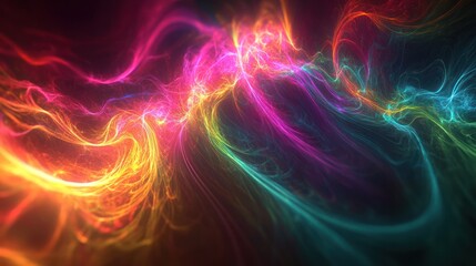 Fototapeta premium vine, featuring elongated tendrils that weave through a spectrum of neon colors.