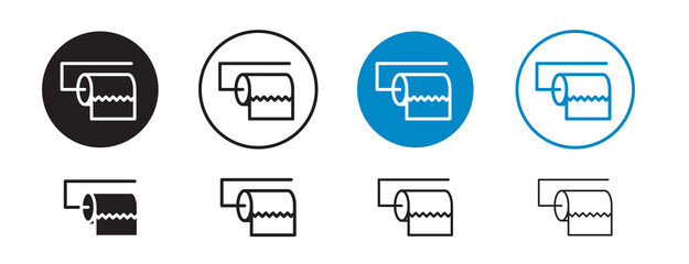 Set of 8 "toilet paper" icons, 1 unexpanded, 1 silhouette - Toilet paper tissue roll perfect for hygiene bathroom n cleaning