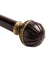 Elegant Brown Metal Curtain Rod with Gold Trim