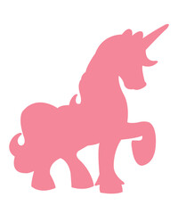 Unicorn clip art design on plain white transparent isolated background for card, shirt, hoodie, sweatshirt, apparel, card, tag, mug, icon, poster or badge