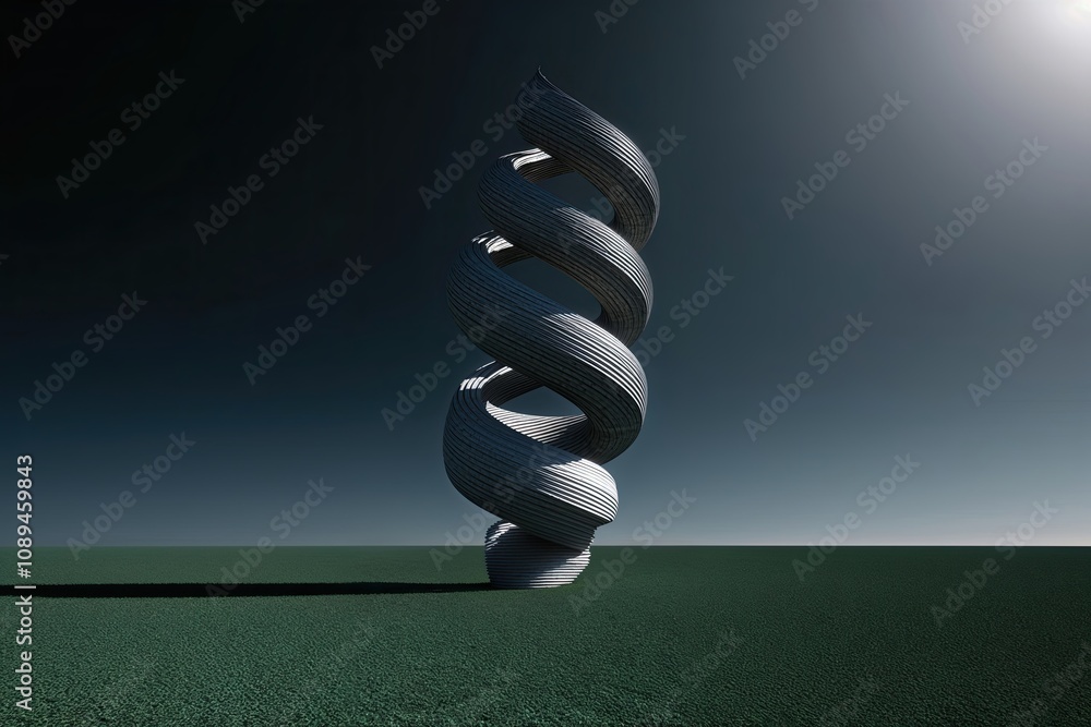 Poster angular spiral designs in dark environments with advanced 3d geometric technology
