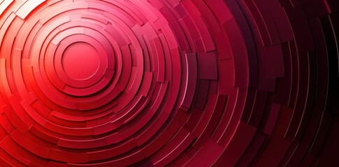 Obraz premium Abstract Red Concentric Circular Geometric Design