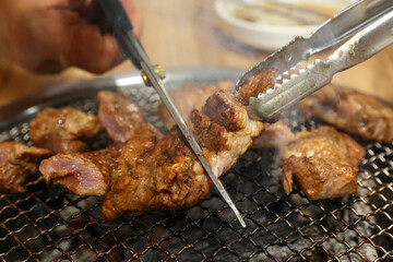 Korean bbq food. Marinated pork ribs