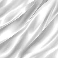 Naklejka premium A smooth, flowing white fabric drapes elegantly, showcasing soft, shimmering textures and curves.