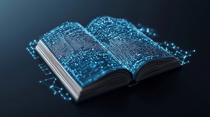 Holographic cyber incident playbook representing futuristic preparedness and response strategies for digital security and emergency management  The glowing