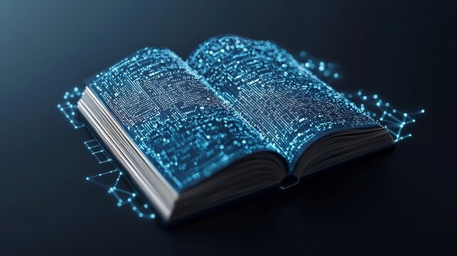 Holographic cyber incident playbook representing futuristic preparedness and response strategies for digital security and emergency management  The glowing