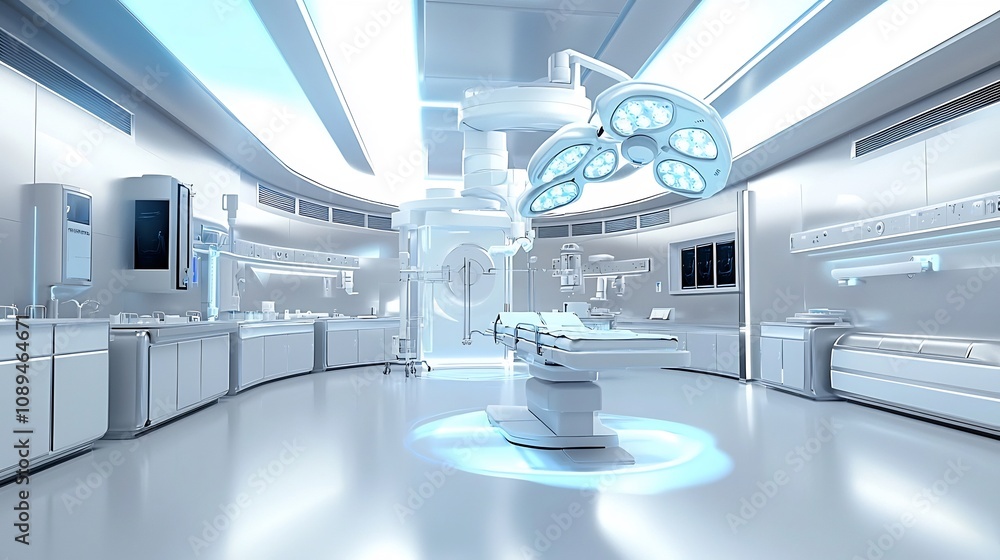Aufkleber futuristic operating room setting where surgeons utilize advanced augmented reality technology to pr