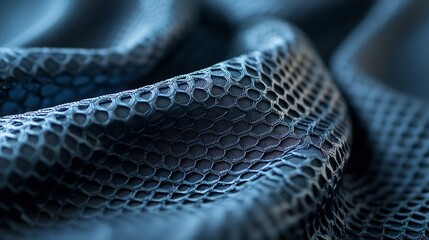 Innovative 3D printed eco fabric created by a textile engineer using waste textiles showcasing a futuristic sustainable design with a modern abstract pattern and technological structure