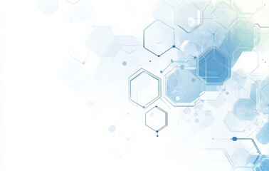 Futuristic Abstract Science Background Featuring Geometric Shapes and Organic Patterns in Soothing Blue Tones