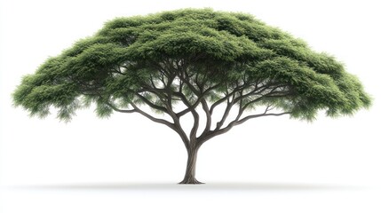 Fototapeta premium Lush green tree isolated on white background. (3)