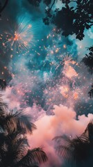 Colorful fireworks light up the night sky, celebrating Brazil's Independence Day