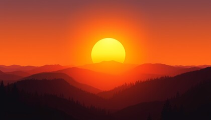 Fototapeta premium Sunset over Mountains