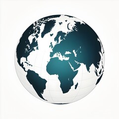 A centered Earth globe icon displaying continents on a transparent background. The minimalistic and clean design symbolizes environmental conservation and global connectivity.