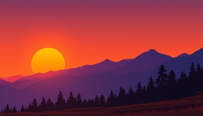 Sunset over Majestic Mountains