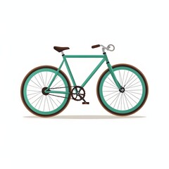 Fototapeta premium A single, minimalistic bicycle icon with two wheels and handlebars, centered on a transparent or white background. Symbolizing eco-friendly transportation and sustainable travel.