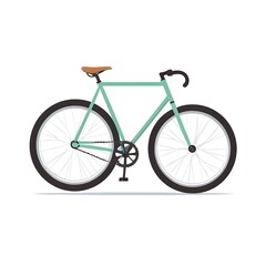 Fototapeta premium A single, minimalistic bicycle icon with two wheels and handlebars, centered on a transparent or white background. Symbolizing eco-friendly transportation and sustainable travel.