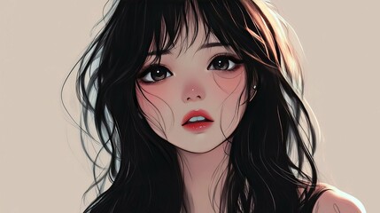 Beautiful Anime Girl Portrait Art