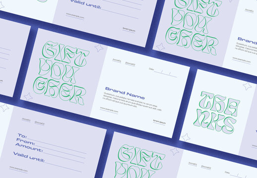 Pastel Gift Voucher with Bubbly Typography