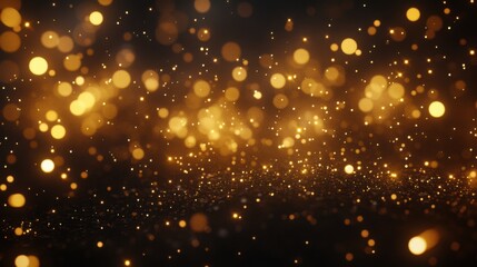 Obraz premium Golden fireworks cascading across a dark sky, leaving room for copy beneath them.