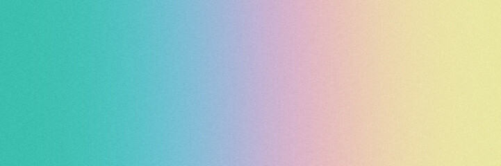 Grainy gradient background light colors yellow, pink, blue and green backdrop panoramic poster cover