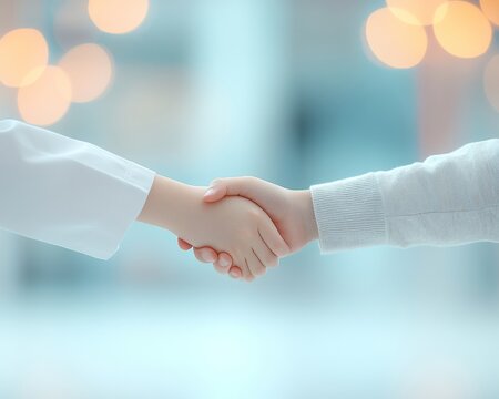 Trust and Care Pediatricians Day Celebrating Child Health and Safety with a Friendly Handshake - Suitable for Pediatricians Day, World Health Day, National Doctors Day