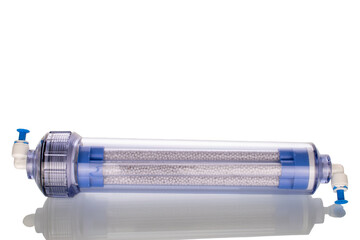 One bioactivator cartridge for standard reverse osmosis water purification systems, isolated on a...