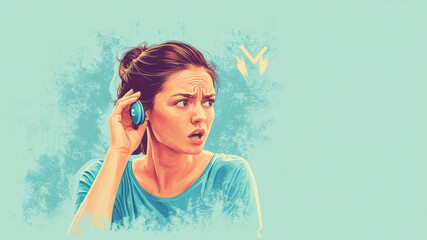 Woman Showing Confusion While Listening to Music in a Relaxed Setting