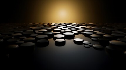 Obraz premium Abstract Dark Background With Illuminated Cylinders