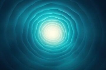 Abstract Teal Concentric Circles Leading to Light