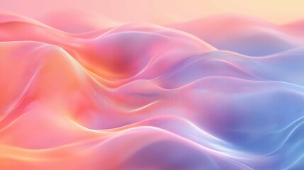 Fototapeta premium Soft and Dreamy Waves of Colorful Gradient Fabric with Fluid Motion Creating a Serene and Ethereal Background for Creative Projects and Designs
