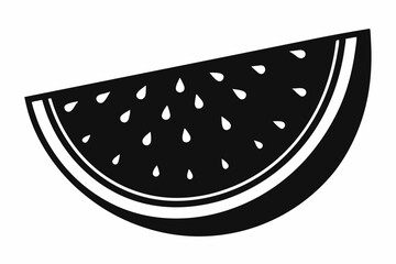 Watermelon silhouette, Watermelon slice vector icon