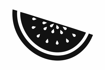 Watermelon silhouette, Watermelon slice vector icon