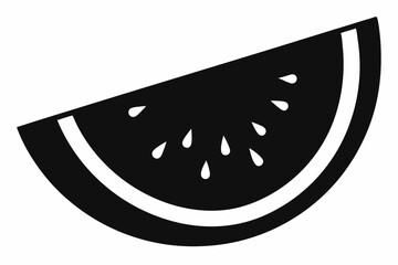 Watermelon silhouette, Watermelon slice vector icon